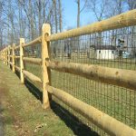 split rail fence in wooded area