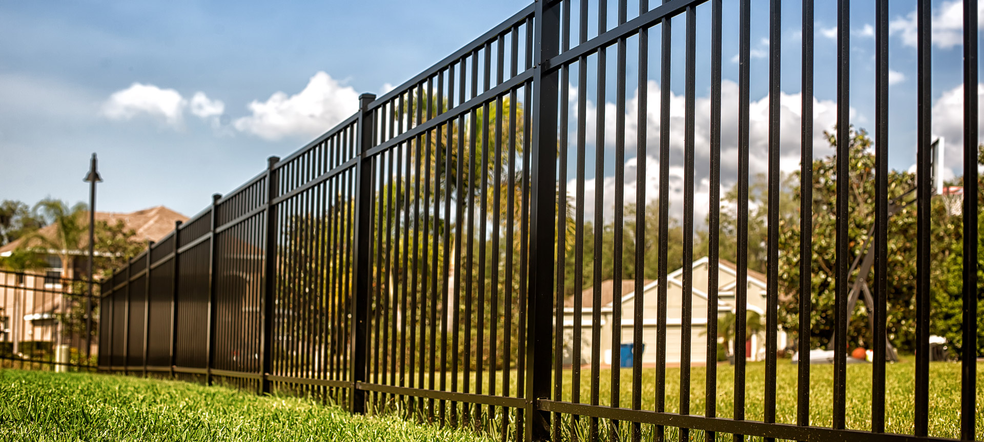 aluminum fence on home page of site