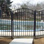 arched aluminum pool fence and gate