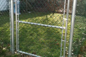 classic chain link fence around yard