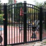 large black pool fence