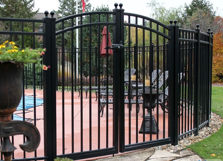 large black pool fence