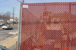 side fence of commercial business