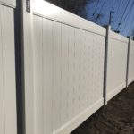 almond vinyl privacy fence