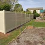 two tone vinyl privacy fence