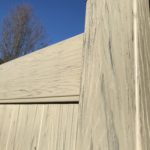 close up of wood texture vinyl fence