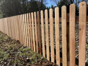 wooden stockade fence