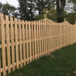 decorative wooden slotted fence